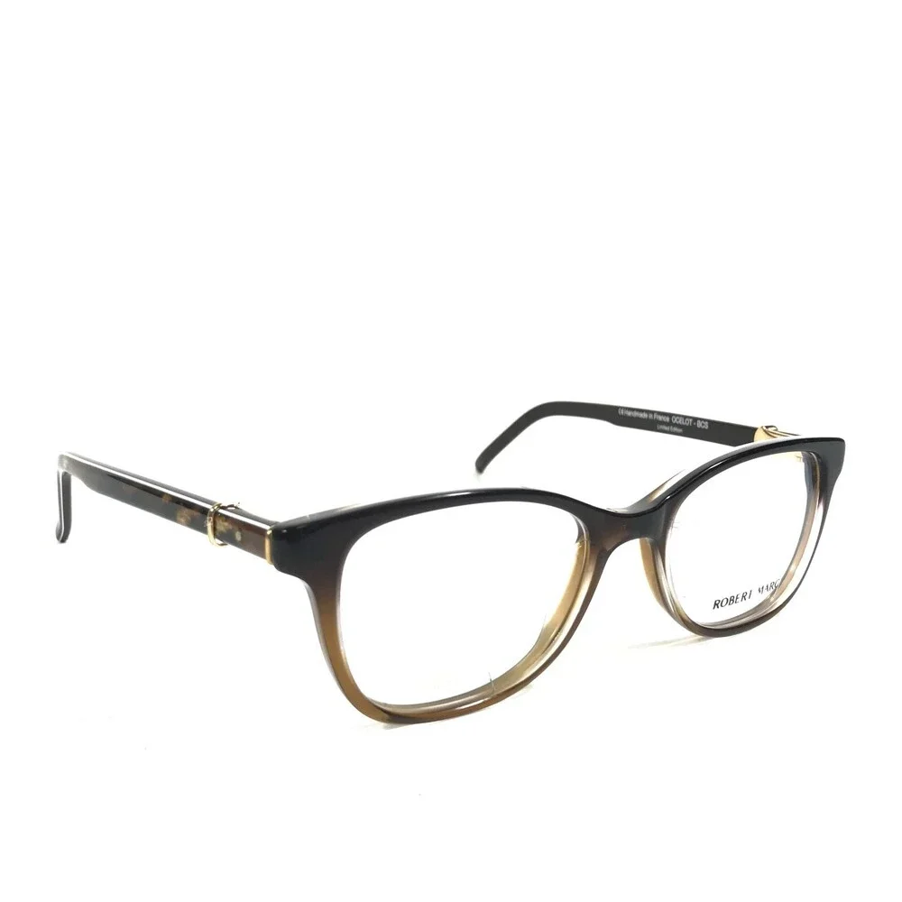 Robert Marc Eyeglasses Frames OCELOT-BCS Black Brown Square Horn Rim 47-18-135